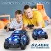 Remote Control Off Road RC Car for Kids - Cool Light Up 1/24 Scale Hobby Truck Race Car Toy Gifts for 3-8 Year Old Boys