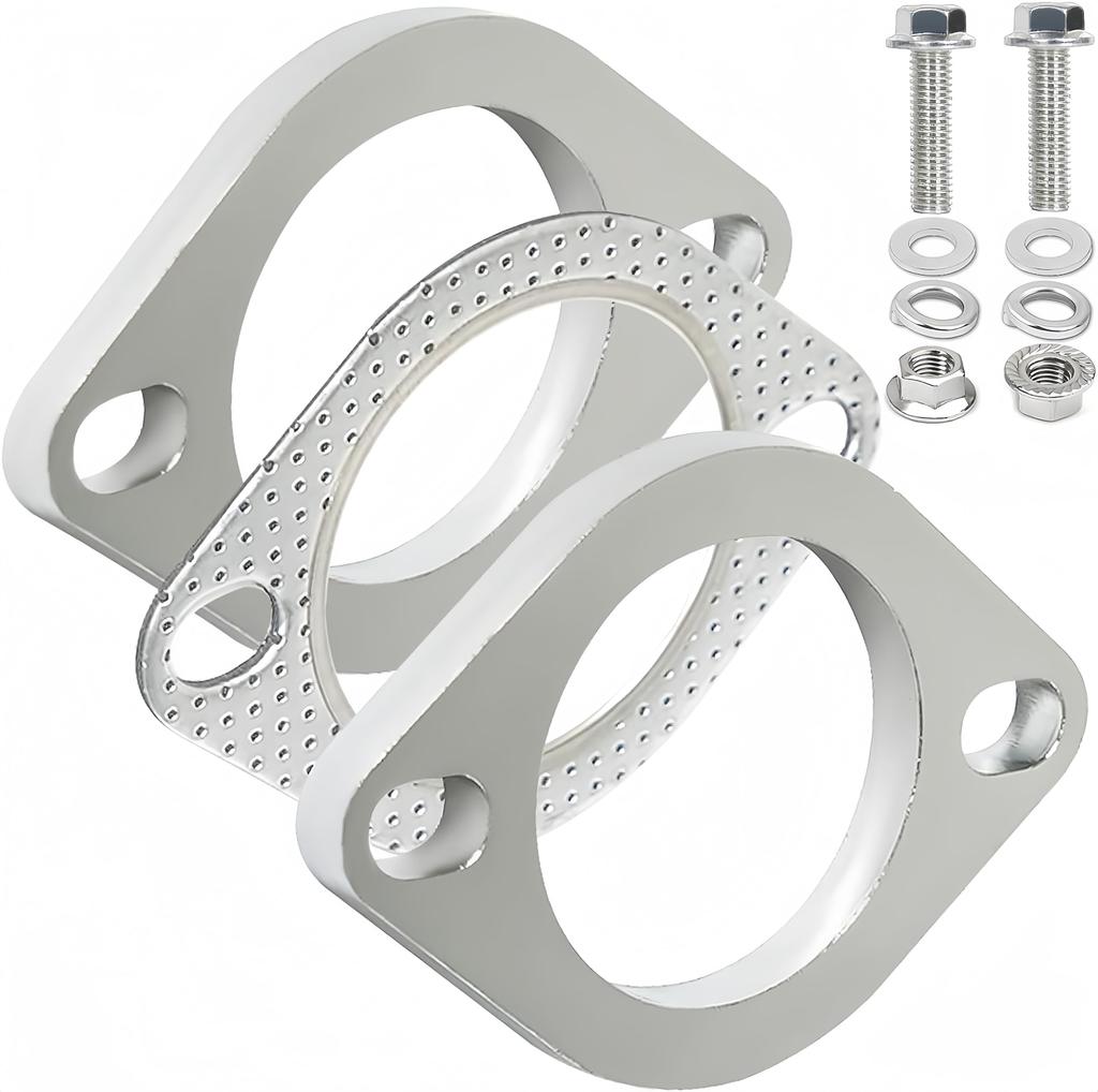 Korekaou Muffler Gasket 1 Set Stainless Steel Muffler Flange with