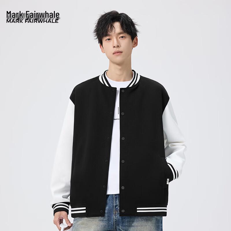 Mark Fairwhale Men s Color-Block Baseball Collar Sweatshirt 3XL