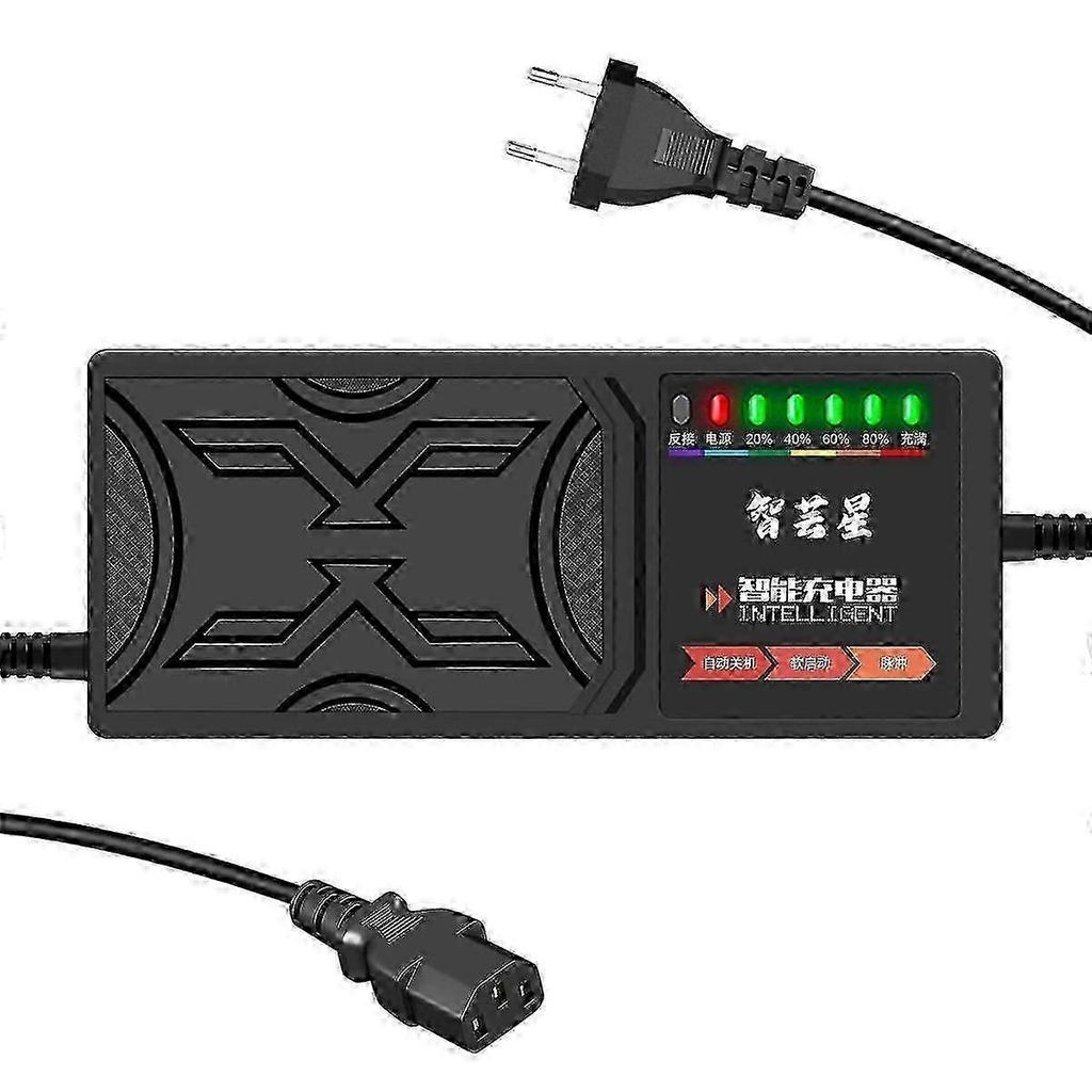 Caricabatterie Universale per Veicoli Elettrici 60V 20Ah Display a 7 Luci Indicatore di Potenza Protezione dalle Perdite Ricarica Sicura
