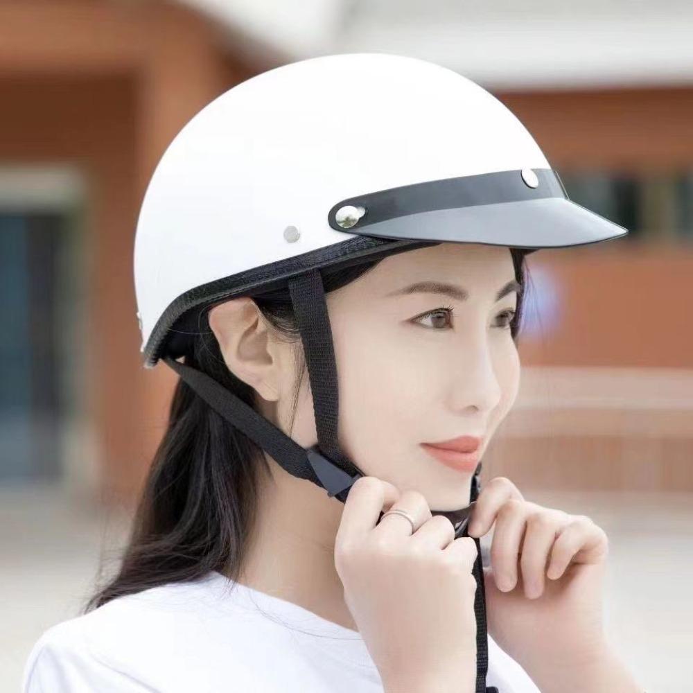 Electric Car Motorcycle Helmet Gray Harley Men and Women All Seasons Lightweight Helmet Electric Car Cap Half Helmet