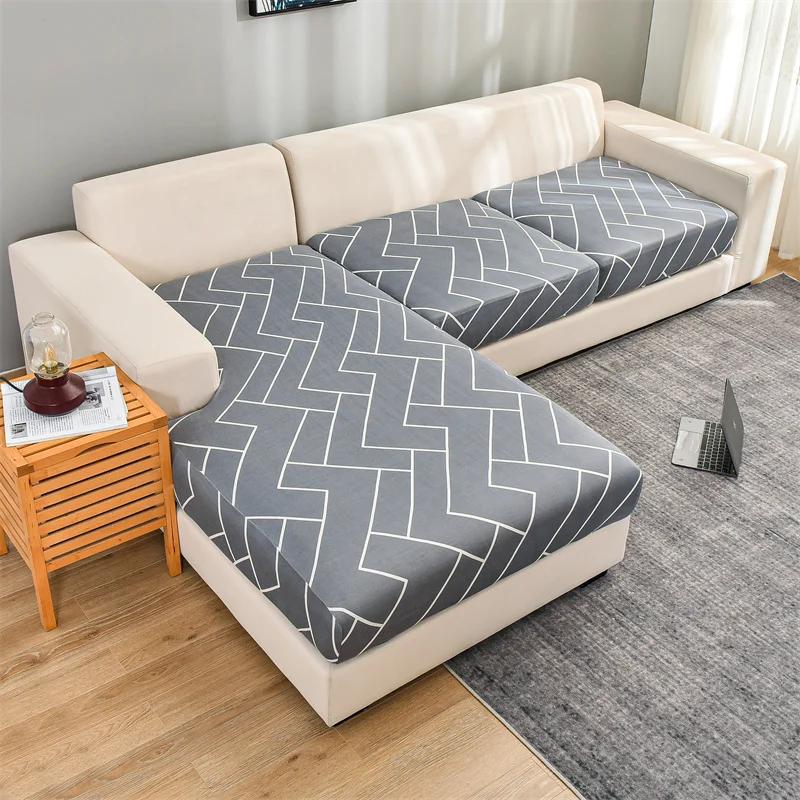 Elastic Sofa Seat Cushion Cover For Living Room Stretch Floral Printed Armchair Couch Cover Corner L-Shape Removable Anti-Dust