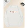 Men's Oversized White King Logo Sweatshirt Round Neck Pullover, Casual Loose Fit Sweater for Casual Attire, Lounge & Parties, Machine Washable