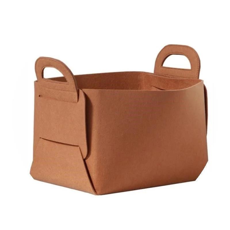 Felt Storage Basket Foldable Portable Laundry Basket Toy Organizer Clothes Hamper Home Bathroom Bedroom Sundries Storage Box