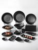 Xiangyuanmei Black Melamine Round Plates - Thick and Durable for Hot Pot, Buffet, and Restaurant Use