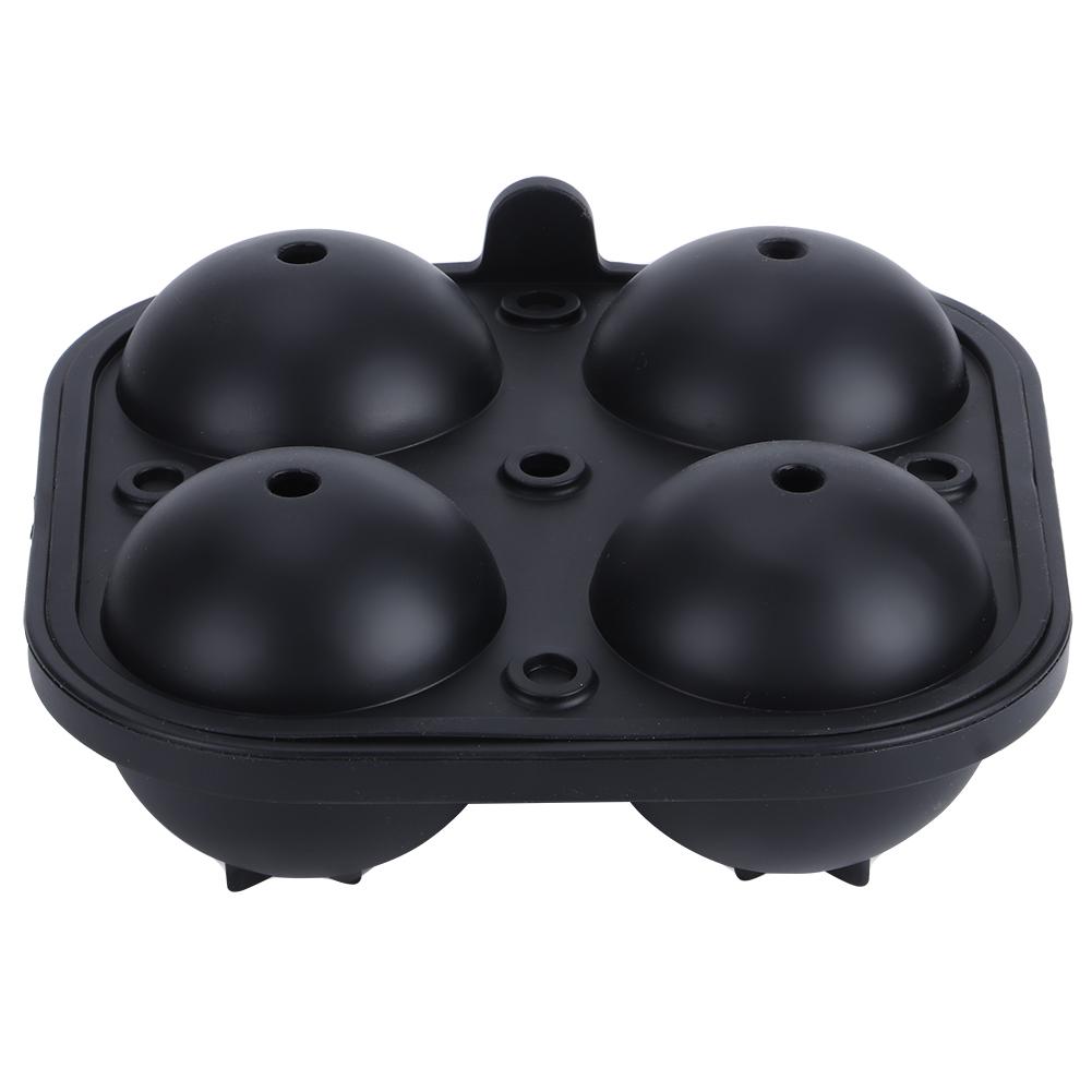 Многофункциональная самодельная силиконовая форма для льда с 4 отверстиями и антипригарным покрытием, поднос для приготовления шариков 6 см, кухонные принадлежности