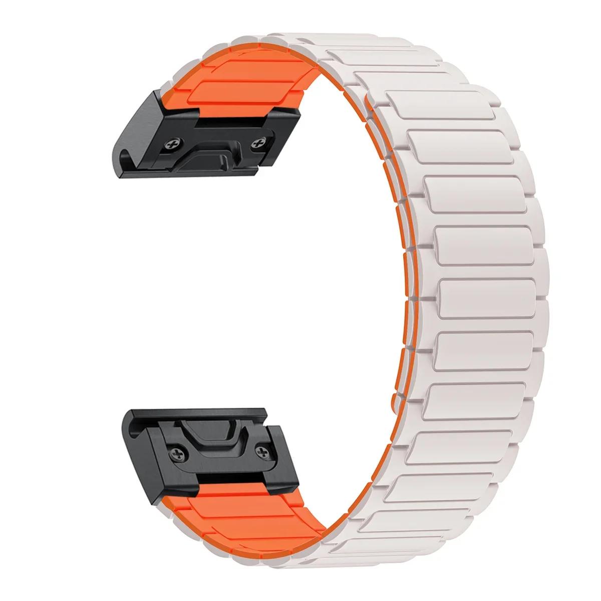 

26-мм магнітний силіконовий ремінець для Garmin Band Fenix 8 51MM 7X 7 Pro Fenix 6X 5X 5Plus Tactix 7 Enduro 3 Петля descent mk1 Браслет Garmin Fenix 8 51MM