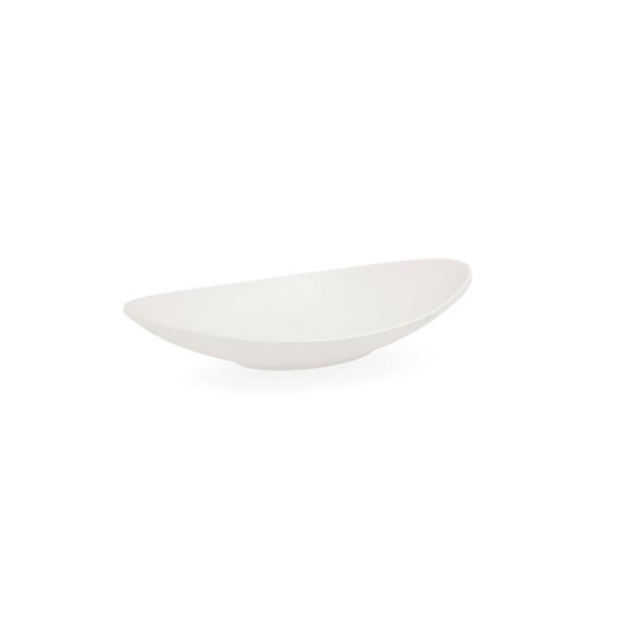 Assiette Creuse Quid Select Oblongue Blanc Plastique 18 X 10,5 X 3 Cm (12 Unités)