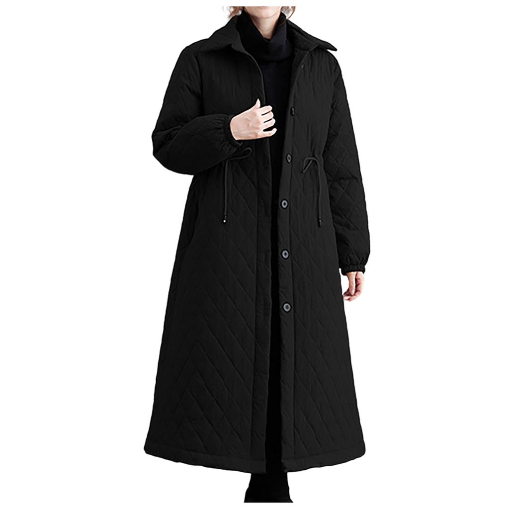 Damen Und Winter Baumwolljacke Cardigan Lang Einfarbig Jacke