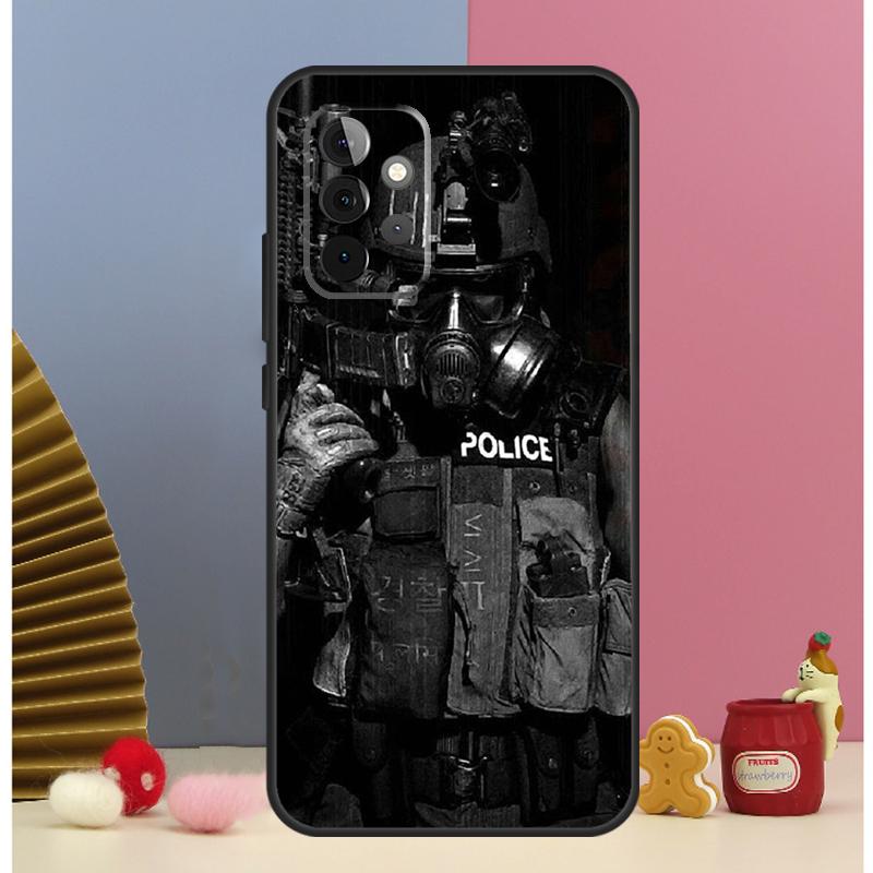 Police Symbol Case For Samsung Galaxy A56 A16 A26 A36 A13 A33 A53 A17 A54 A34 A14 A15 A35 A55 A52 A12 A32