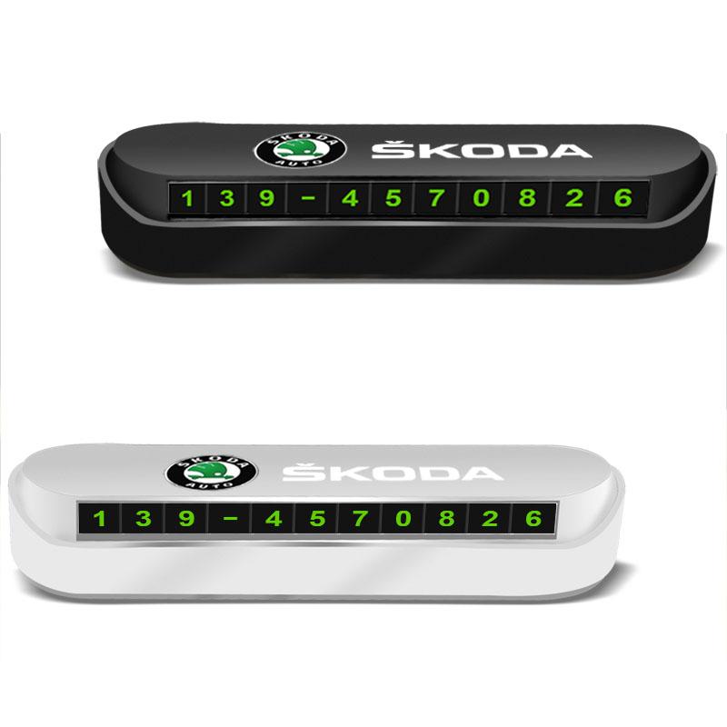 1 ks Dočasná parkovací karta do auta, odznak, styling auta pro Škoda Octavia Fabia A7 Kamiq Kapoq Kodiaq Rapid SCALA Superb Yeti Derivati