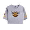 Icrimax Letter Printed Girl Tee Shirt Summer Crop Tops Soft Tshirt Popular Slim Lovely Tees Slim Fitness Short Sleeved
