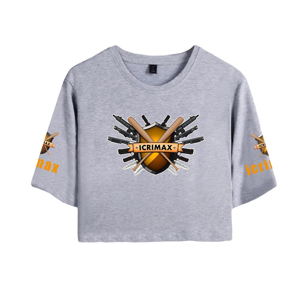 Icrimax Letter Printed Girl Tee Shirt Summer Crop Tops Soft Tshirt Popular Slim Lovely Tees Slim Fitness Short Sleeved