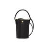 Longchamp Épure 12 Asa Corta Cierre a Presión Bolso Cubo Grande de Piel de Vaca Mini Bolsos de Mano para Mujer Negro 10213HYZ001