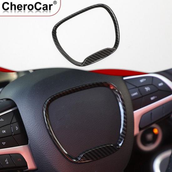 Car Steering Wheel Trim Decor Cover for 2015-23 Dodge Challenger Charger Durango