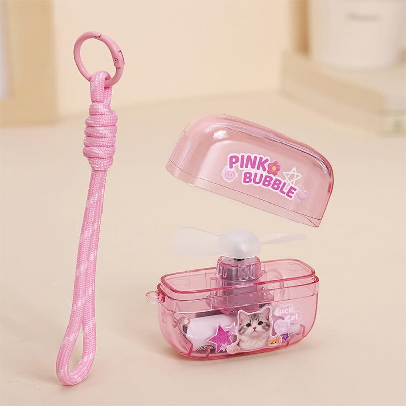2026 Portable Small Ice Cube Handheld Silent Mini Fan for Dormitories and Students Earbud Box Fan прозрачный розовый