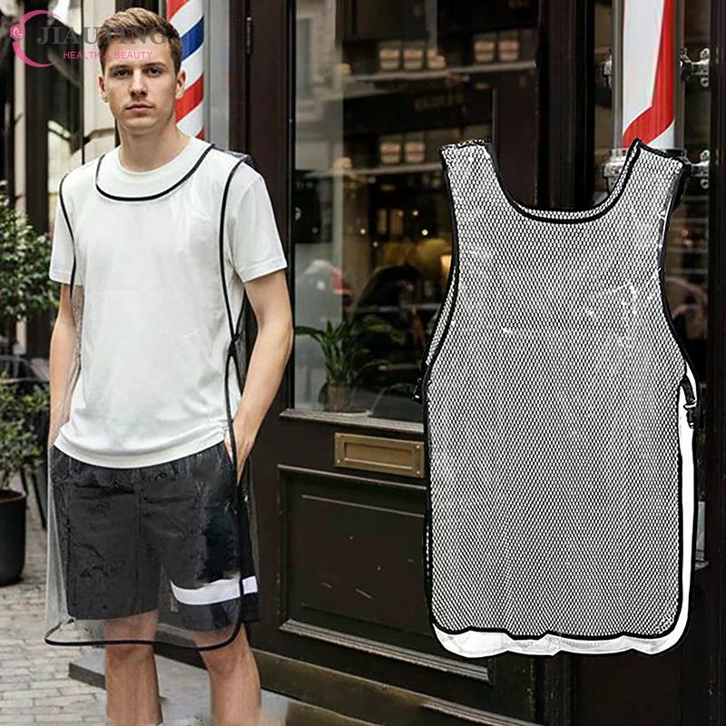 Double-sided Waterproof Black/Transparent Apron Barber Uniform Salon Hairstylist Apron Hairdresser Vest For Beauty Salon Nail