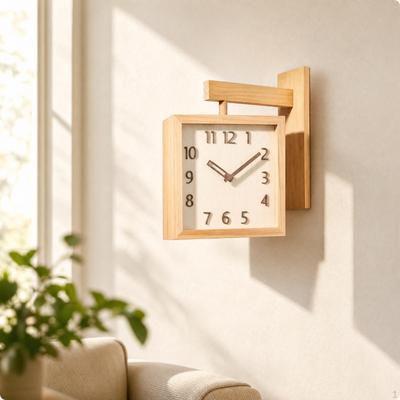 Holz-Wanduhr leise angetrieben ruhige Uhr für Wohnzimmer, Schlafzimmer, Heimbüro |