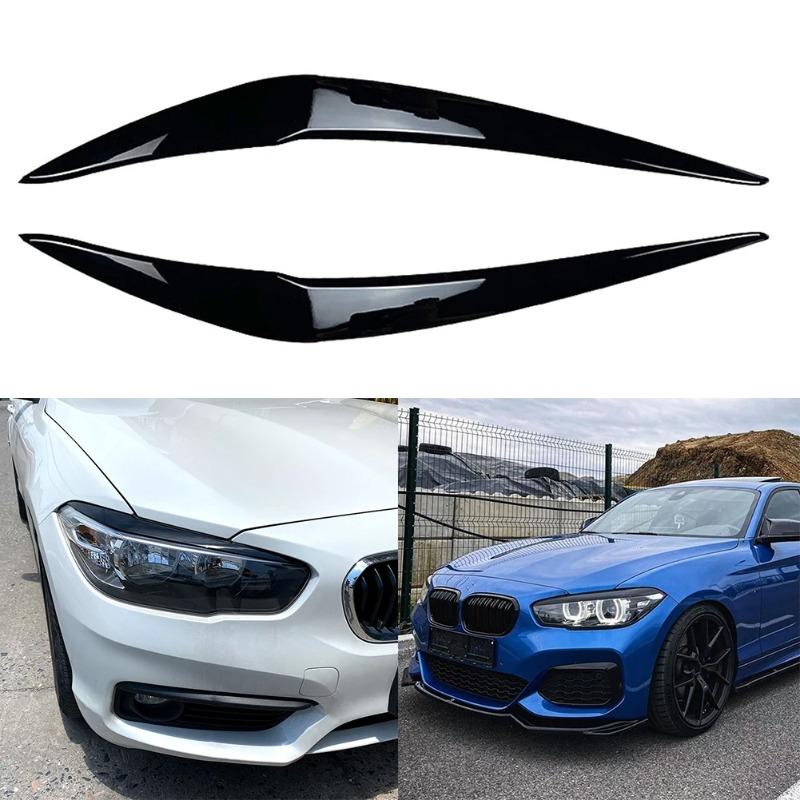 2Pcs/set Headlight Cover Eyelid Gloss Black Eyebrow For 2015-2018 F20 F21 1-Series 116i 118i 120i 125i 128i Hatchback