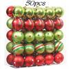 50Pcs Christmas Ball Decoration Red Green Painted Xmas Ball Ornaments Set 40Mm Hanging Xmas Ball For Holiday Atmosphere Decor
