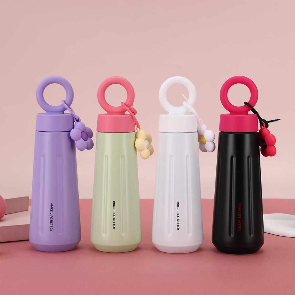 450ML High Value 316 Stainless Steel Thermos Cup Outdoor Portable Women's Petal Cup Creative Portable Fashion Travel Water Cup