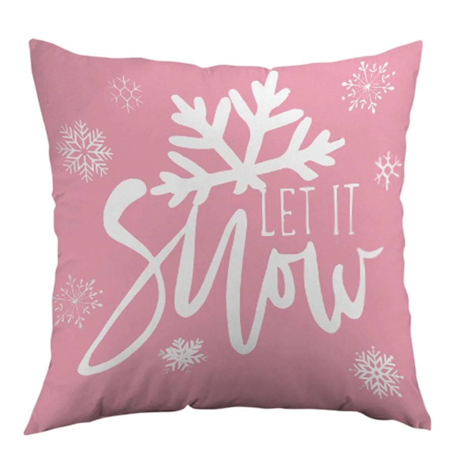 Christmas Pink Set Pillow Case Home Decoration Sofa Cushion Linen Nordic Snowman Elk Bedside Pillow Case