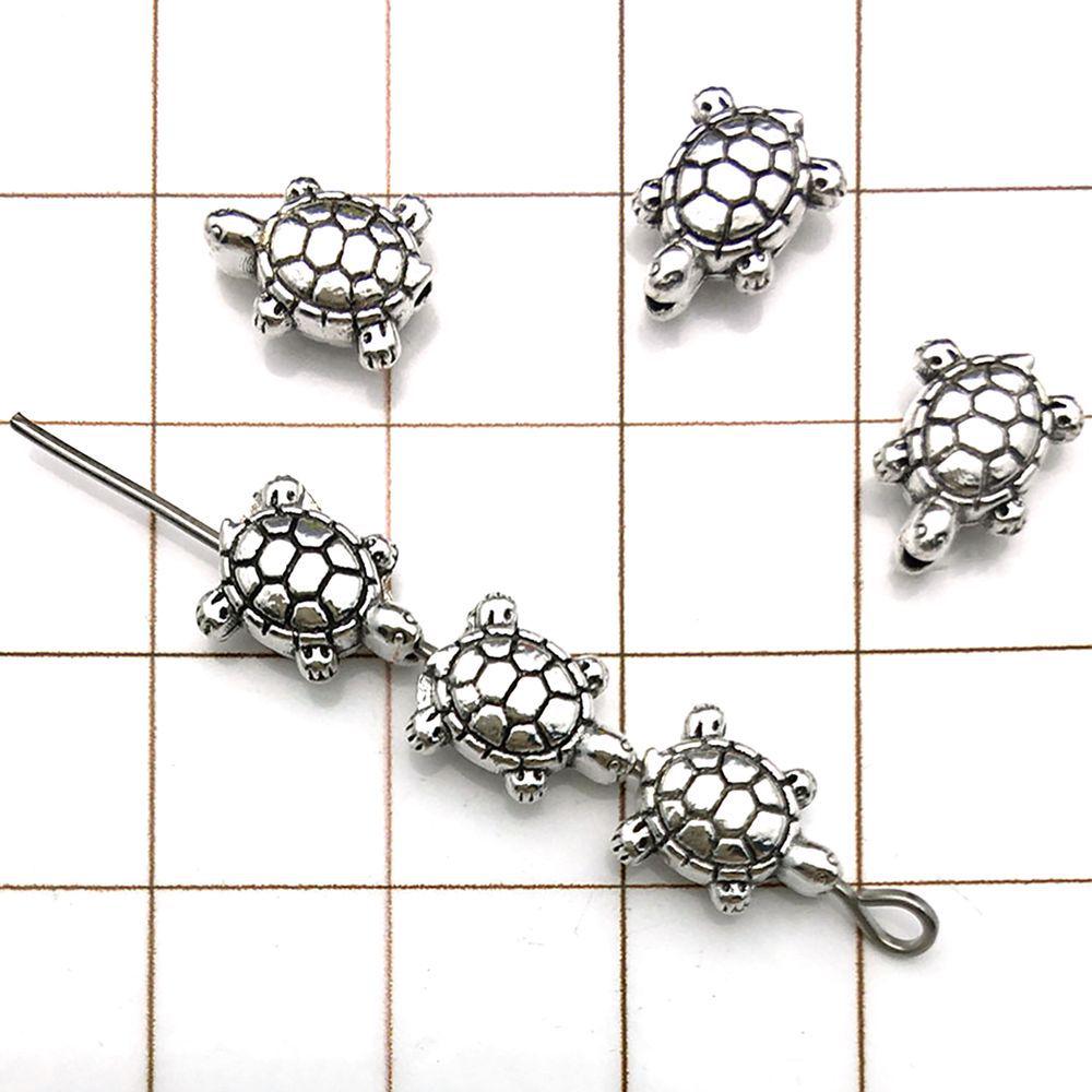 30-Piece Antique Silver Ocean-themed Spacer Beads & Charms Set for DIY Jewelry