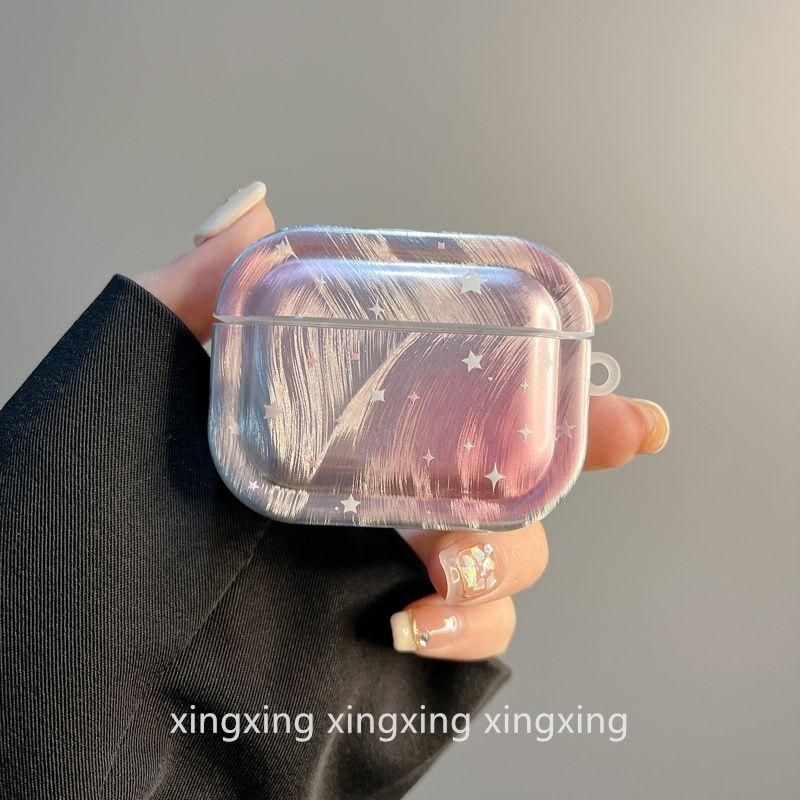 

Simple Blooming Gradient XINGX Applicable Airpods4 Apple Protective Case Bluetooth Airpodspro2 Earphone Case 3 Generation airpods3 Feather yarn Pink Star [single shell]]