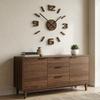 Wooden oak wall clock EKO 75cm brown