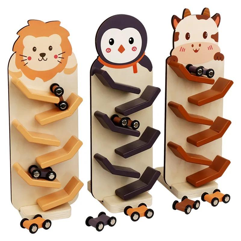 Kids Glide Car Track Toy – Inertia-Powered Racing Set with Multiple Cars, Educational STEM Toy for Toddlers Christmas Gifts