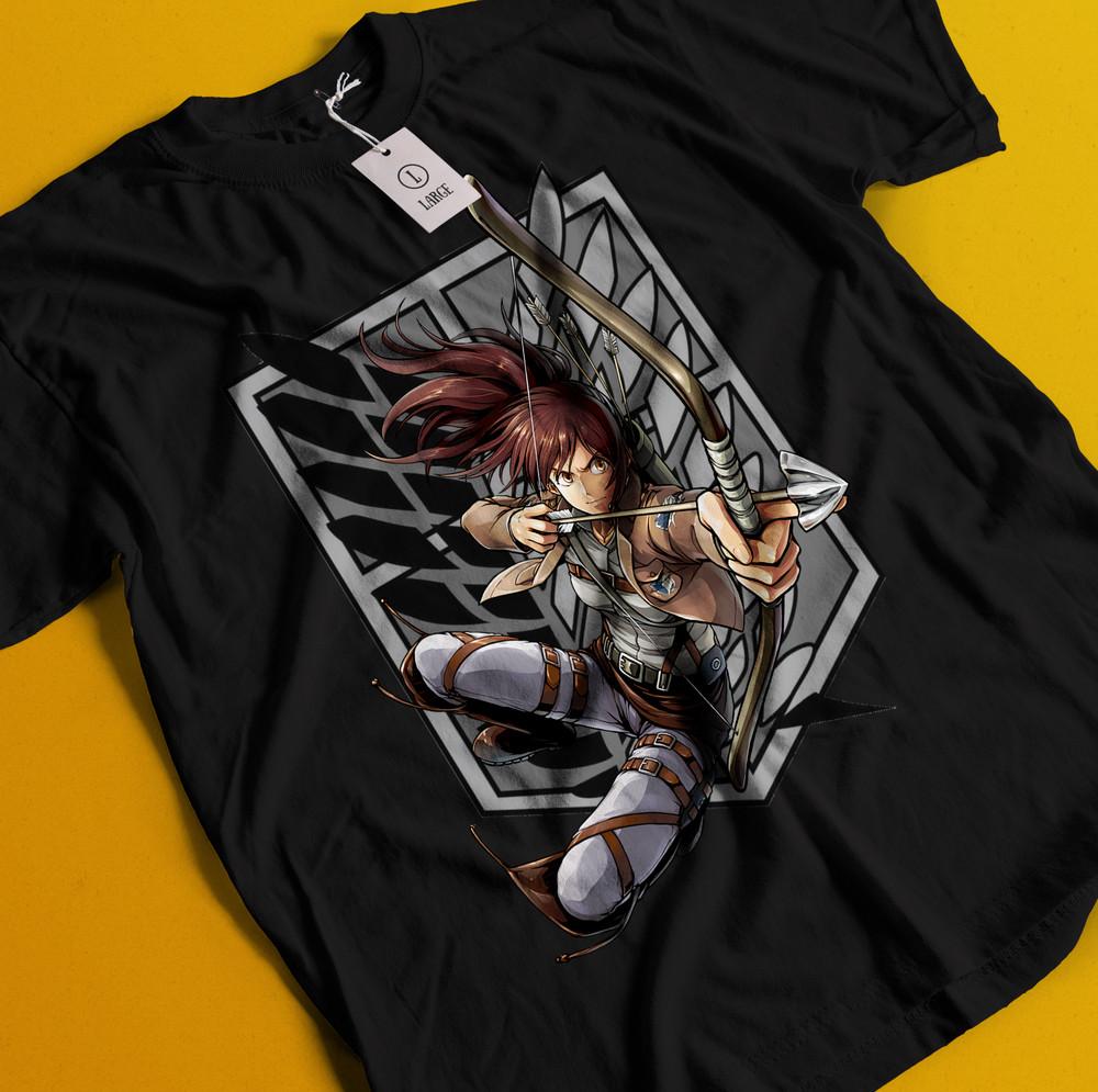 

Attack On Titan Shirt Eren Mikasa Tshirt Levi T-Shirt AOT Erwin Sasha Armin Tee XL
