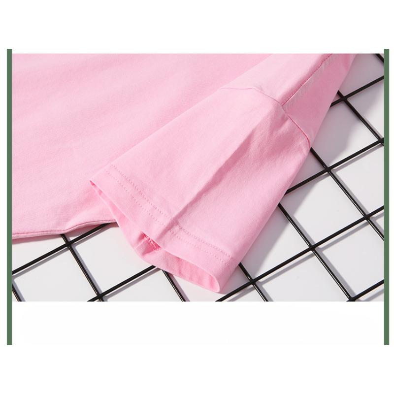 Baumwolle kinder rundhals t-shirt mittleren und großen kinder zuckerwatte farbe halbe hülse