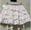 Sweet White Puffy Lace Ballet Skirt - Petite, High Waist, Elastic Waistband