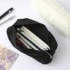 1PC Simple Solid Color Pencil Case Zipper Portable Stationery Storage Bag Outdoor Storage Student Back-to-School Supplies