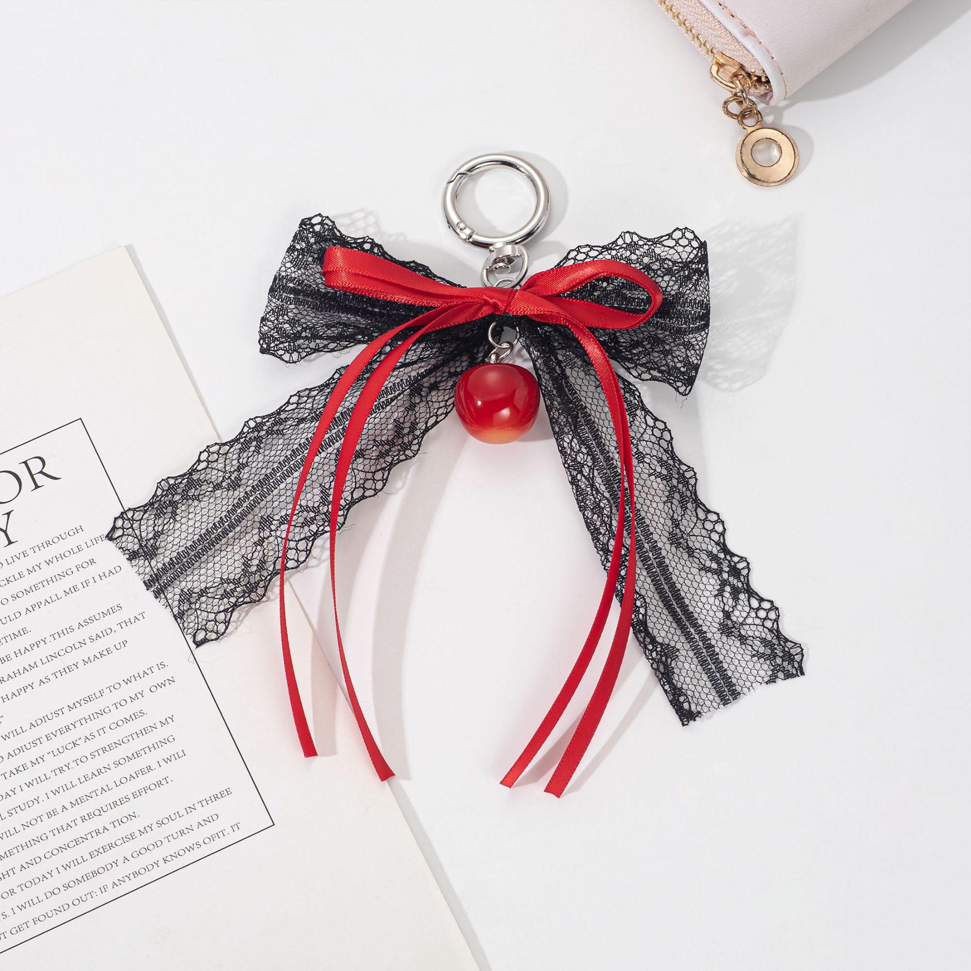 

Кружевной бант брелок полый красная лента вишня Y2k рюкзак брелок подарок на день святого Валентина аксессуары