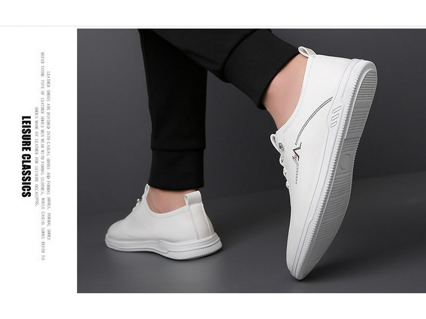 Men's Versatile Lightweight White Leather Slip-On Casual Shoes - Summer 2025 Collection