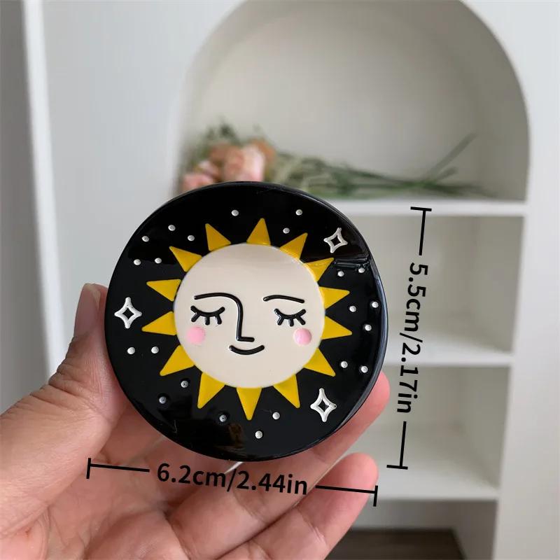 

1 шт. Чорний Мрійливий Зірка Місяць Круглий Зажим-Кліпса Акула Персоналізована Заколка для Волосся Аксесуари для Волосся Жіночий Новий Стиль