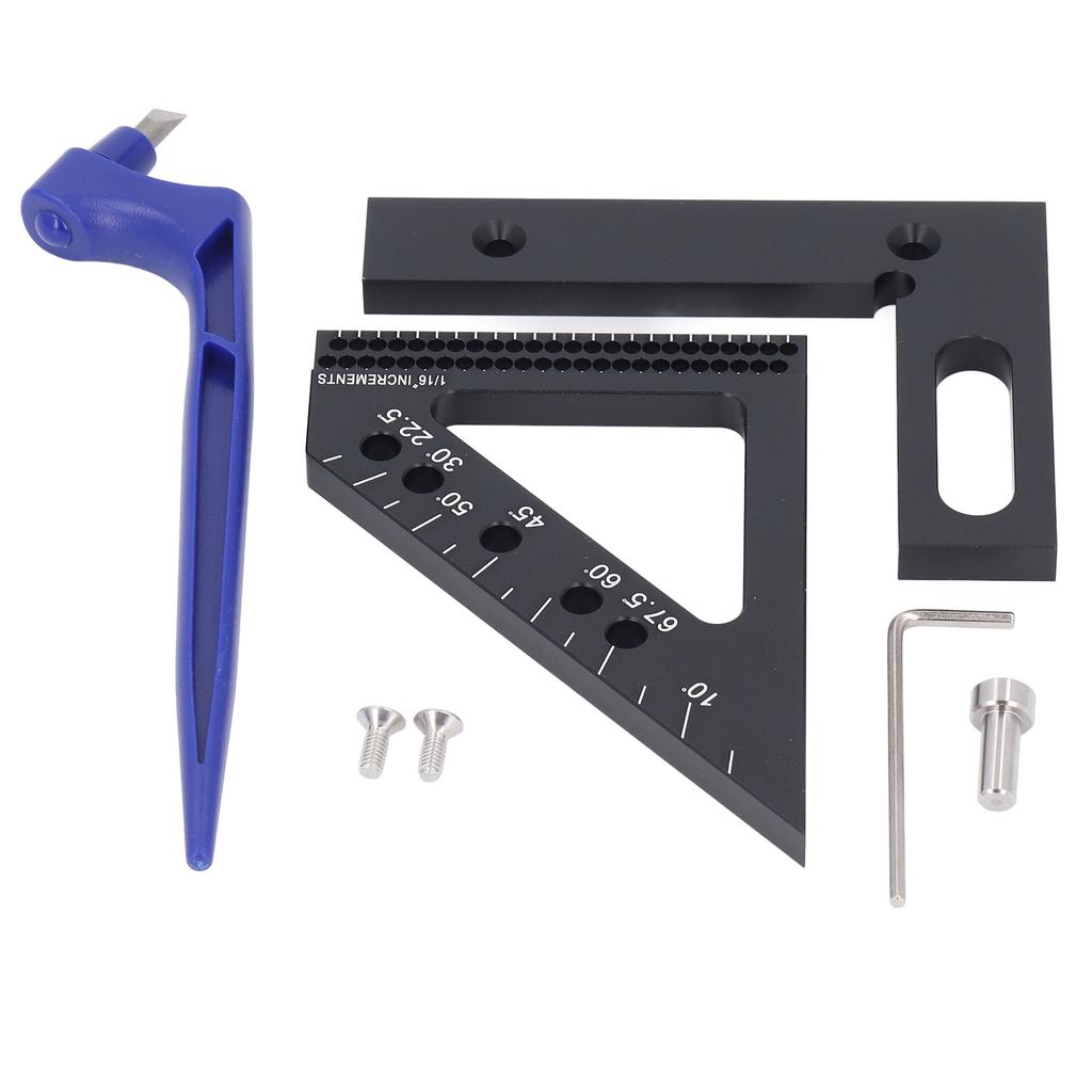 Rigla de măsurare 3D cu unghi multiplu 45 90 grade Poziționare găuri Trasare Pătrat pentru prelucrarea lemnului Tâmplar