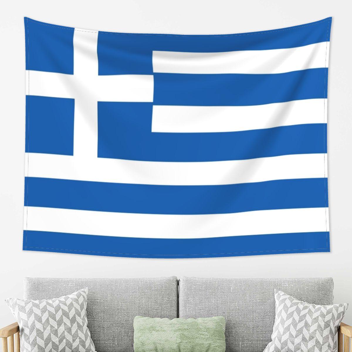 

Greek Flag National Flag Of Greece Tapestry Decoration Art Aesthetic Tapestries Living Room Bedroom Home Wall Cloth Wall Hanging 74x94cm(29x37in)
