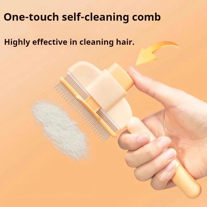 Dual-Purpose Comb for Cats Floating Teeth Hair Remover Brush with Needle Design for Pet Grooming Tool for Long/Short Fur