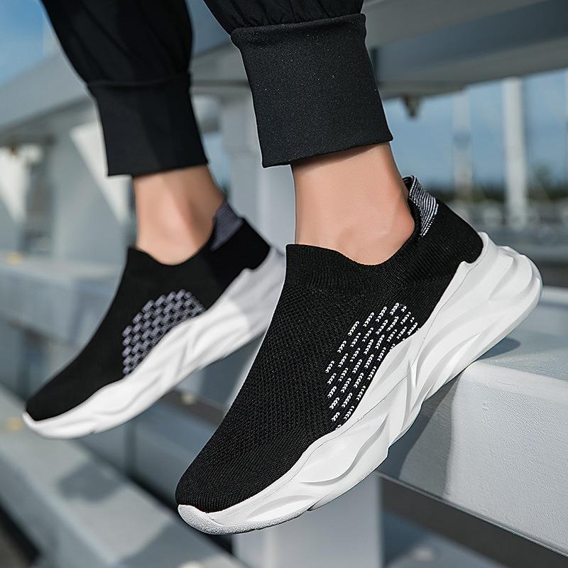 Șosete elastice mari, cu ochiuri de plasă țesute cu zburătoare de vară, pantofi sport casual pentru bărbați