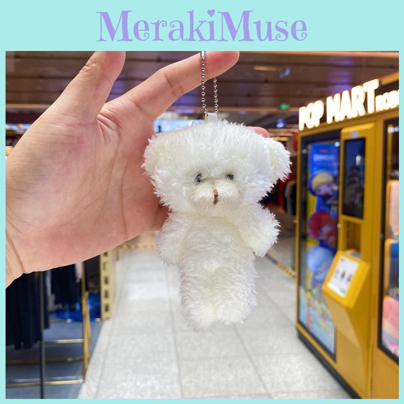 Porte-clés Ours en Peluche avec Anneaux de Clés Argentés et Dorés pour les Collectionneurs de Charms de Sac