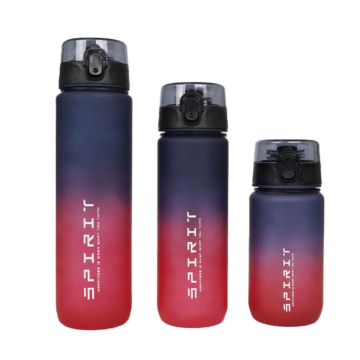 

1L Gradient Water Bottle - Large Capacity, Leak-proof, Portable, Direct Drinking, with Scale for Fitness and Sports 600ml красный/синий
