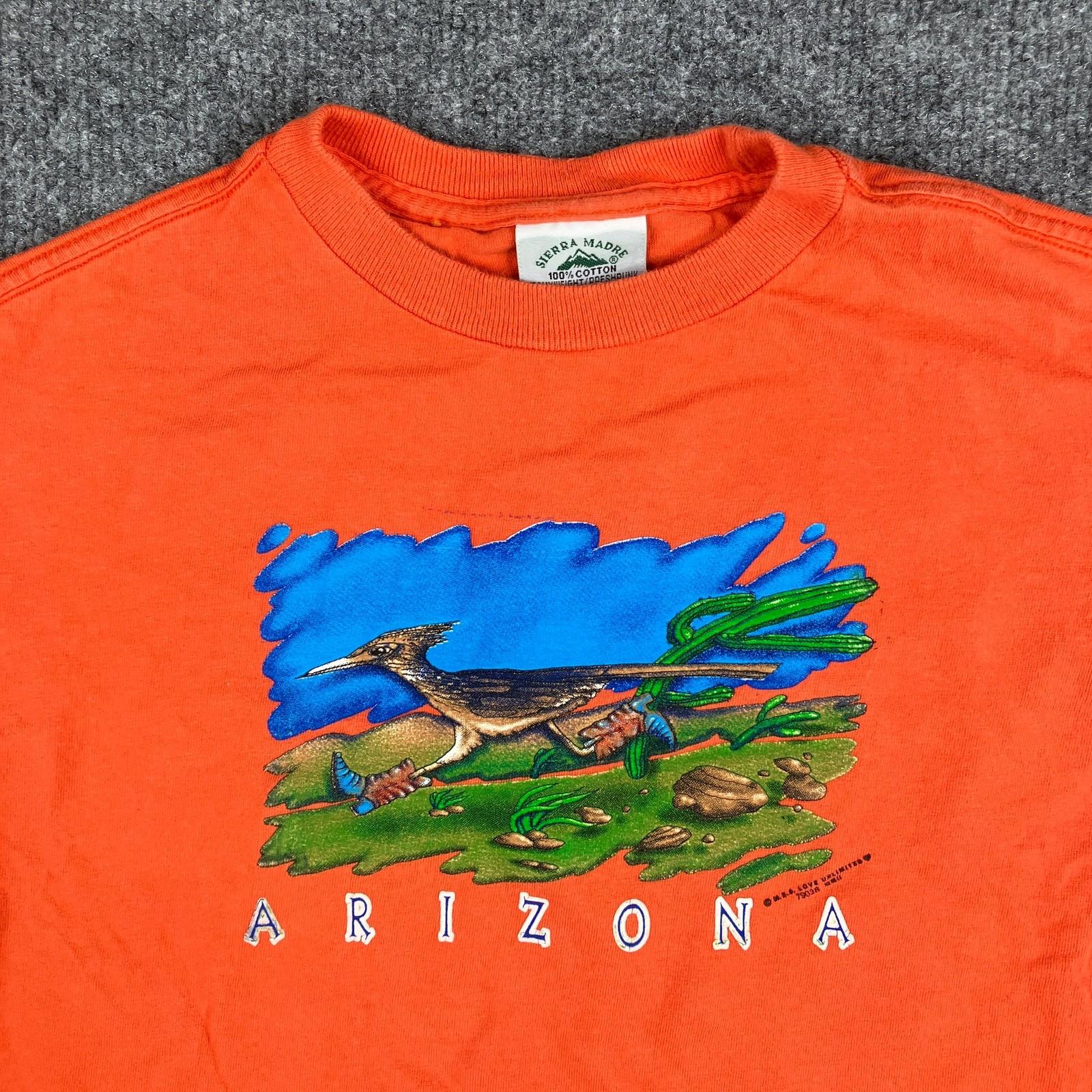 Sierra Madre Arizona T-Shirt Boys Size L Orange Dinosaur Graphic Cotton Souvenir L