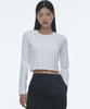 MUSINSA STANDARD WOMAN [Cooltandard] Women'S Crew Neck Crop Long Sleeve T-Shirt [White]