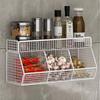 Wall Mounted Hanging Fruits Basket Double Layer Onion Storage Wire Basket  for Garlic