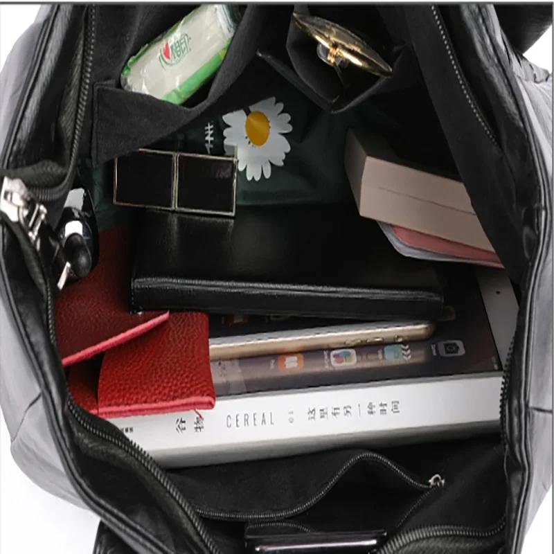 Vintage Große Kapazität Tragetasche Weiche Ledertextur Damen Lässige Tote Handtasche Für den Weg zur Arbeit
