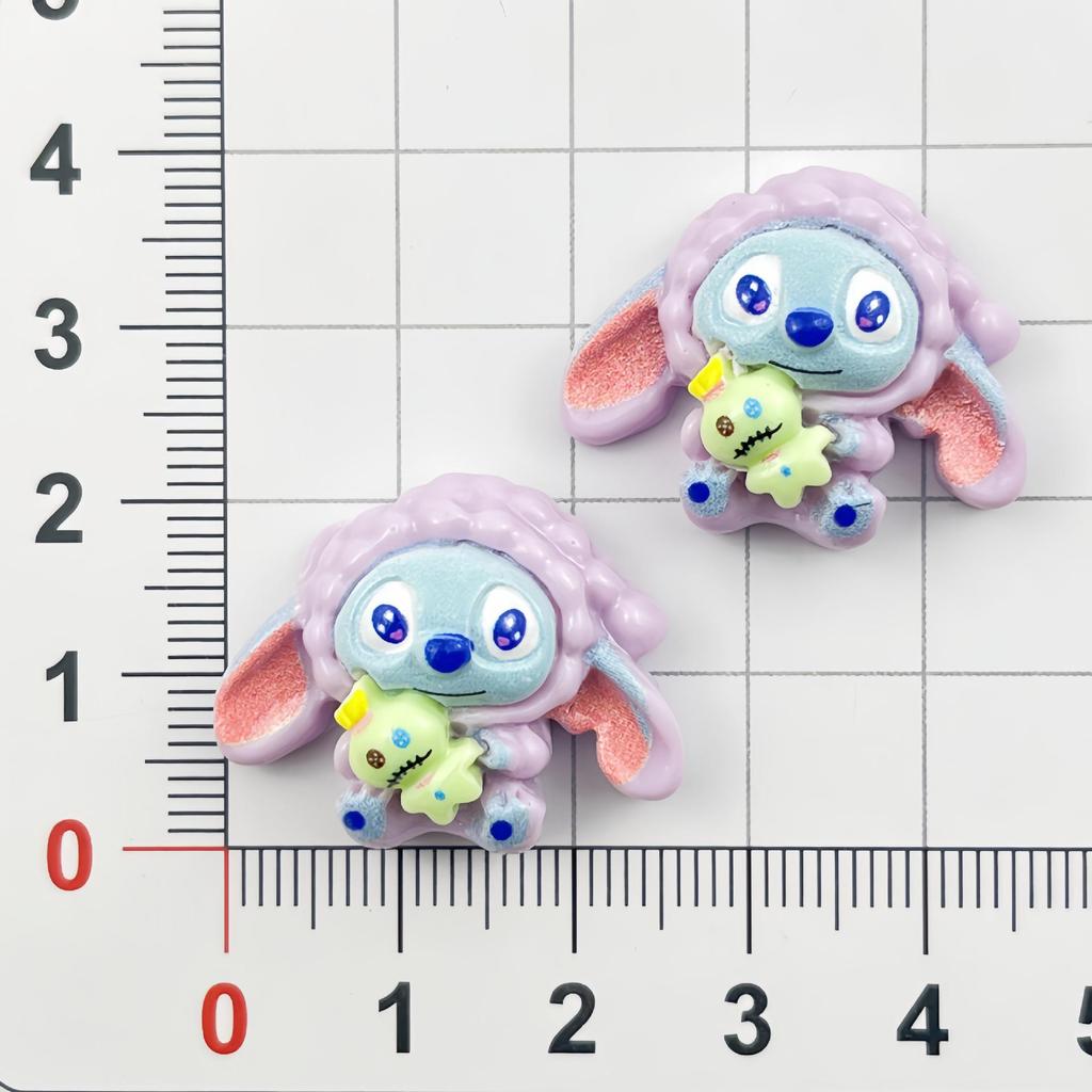 Blue Big-Eared Stitch DIY Resin Accessories: Handmade Hair Clips, Keychains, Phone Cases, Refrigerator Magnets, and Decorations.