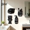 Lustige Englische Slogans Badezimmer Schilder 4 Stück Schwarz Weiß Wanddeko Holz Kunst Handdesinfektionsmittel Toiletten Zahnbürste Leichtes Massivholz Dekor Tasse
