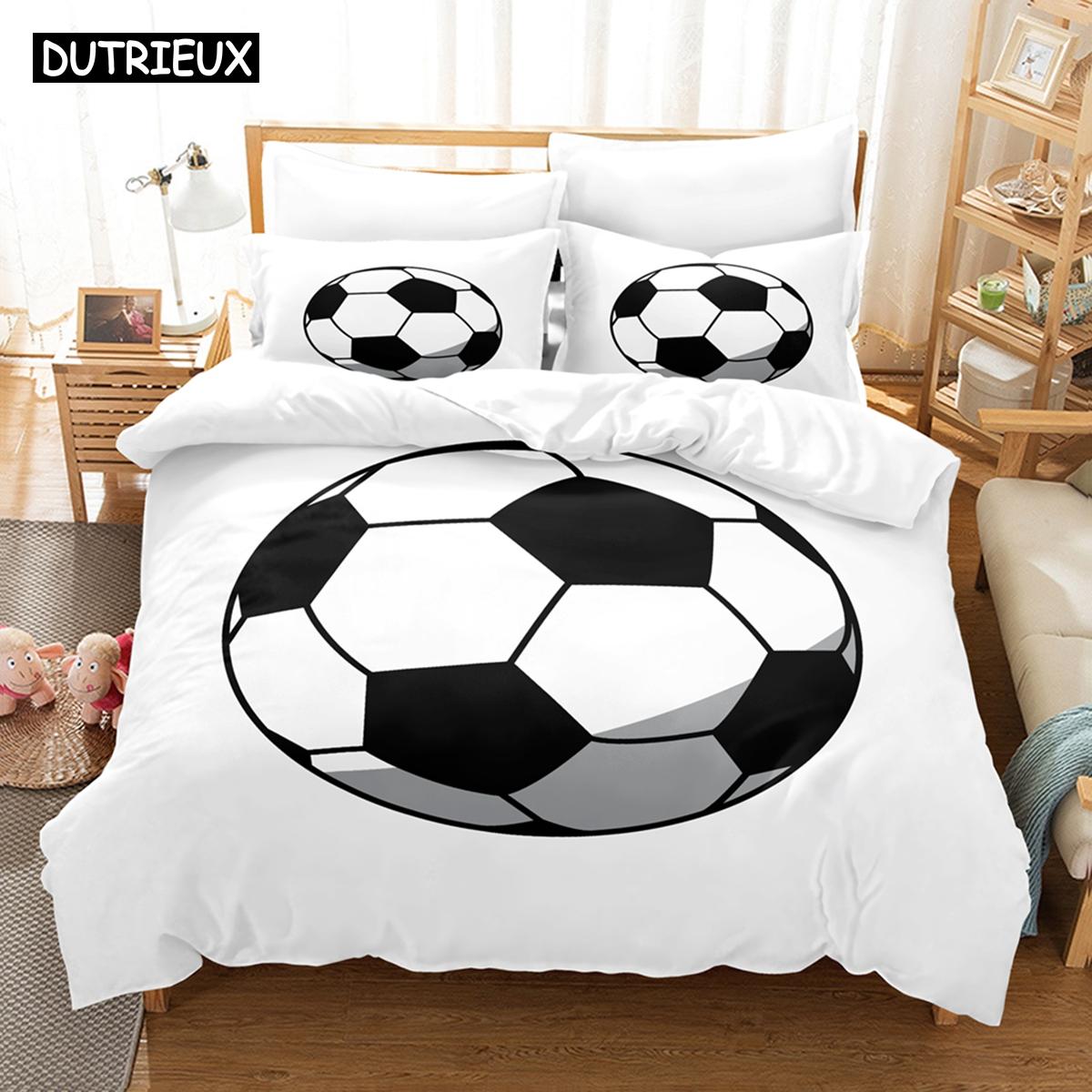 

Comfortable SkinFriendly 3D Football Sets With Bedclothes Bed Polyester Twin Full Queen King Quilt Comforter (quilt)-EU Single(135*200cm)3pcs